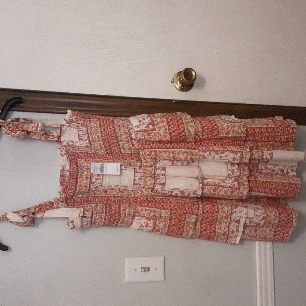 American Eagle Tie Shoulder Tiered Dress Size Medium